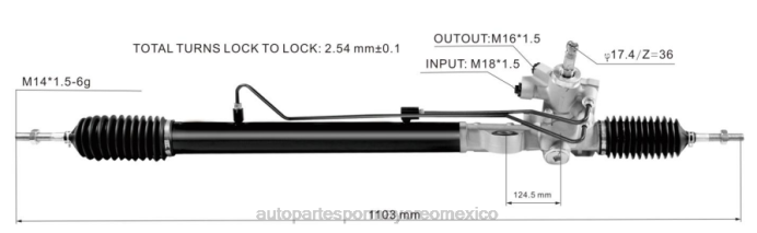 autopartes Mexico Leon gto - cremallera de dirección asistida 53601-ta0-003 ZP2F2532 HONDA