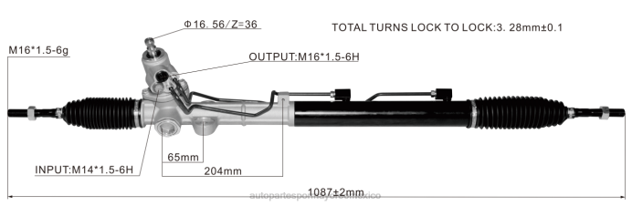 autopartes México - cremallera de dirección asistida 57700-3k230 ZP2F2743 HYUNDAI/KIA
