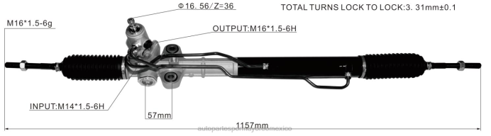 napa autopartes México - cremallera de dirección asistida 57700-3j000 ZP2F2768 HYUNDAI/KIA