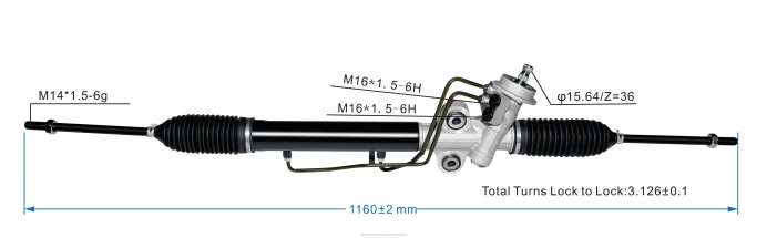 platino autopartes México - cremallera de dirección asistida 0k2kk-32-110 ZP2F2719 HYUNDAI/KIA