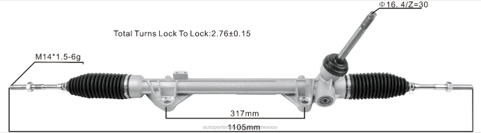 platino autopartes México - cremallera de dirección asistida 48001-4bg0a ZP2F2589 NISSAN