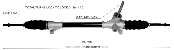 hutchinson autopartes México - cremallera de dirección asistida 23641782 ZP2F2836 WULING
