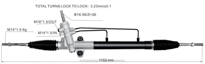 autopartes México - cremallera de dirección asistida pw920775 ZP2F2653 PROTON/PERODUA