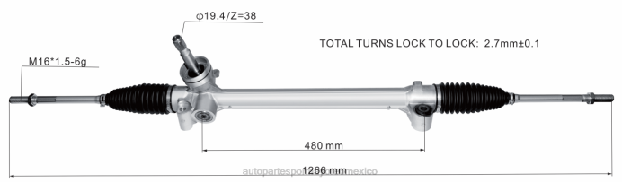 platino autopartes México - cremallera de dirección asistida 10291461 ZP2F2829 ROEWE