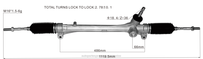 autopartes Mexico Cancun - cremallera de dirección asistida 45510-48030 ZP2F2521 TOYOTA