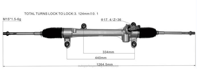 autopartes Mexico Leon gto - cremallera de dirección asistida 45510-28131 ZP2F2512 TOYOTA
